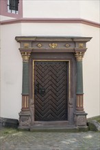 Historic door of the Old Town Hall, Villingen-Schwenningen, Baden-Württemberg, Germany, Europe