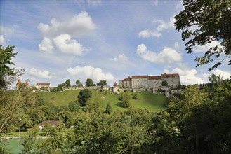 Burghausen, back view of the longest castle in Europe, district of Altötting, Upper Bavaria,