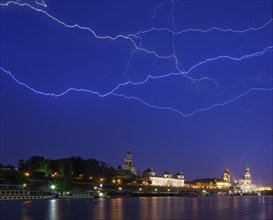 Thunderstorm sky over Dresden, Dresden, Saxony, Germany, Europe