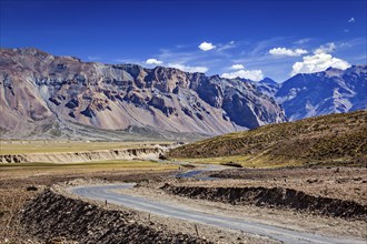 Manali-Leh road to Ladakh in Indian Himalayas near Baralacha-La pass. Himachal Pradesh, India, Asia