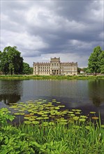 Europe, Germany, Mecklenburg-Western Pomerania, Ludwigslust, Ludwigslust Palace, front with water