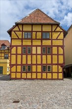 Half-timbered house, Andresens Købmandsgård or Kaufmannshof, Kerteminde, Funen, Region Syddanmark,