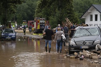 Flood in North Rhine-Westphalia, the village of Iversheim on the Erft was almost completely flooded