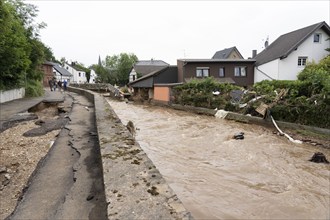 Flood in North Rhine-Westphalia, the village of Iversheim on the Erft was almost completely flooded