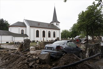 Flood in North Rhine-Westphalia, the village of Iversheim on the Erft was almost completely flooded