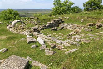 Ruins of Temple buildings, Apollonia Archaeological Park, Pojan, Albania, Unesco World Heritage