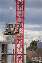 Major construction site in Düsseldorf, on the B8, Danziger Straße, construction of a residential