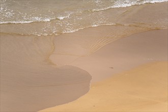 Fine sandy beach on the Atlantic coast. Camaret sur mer, Crozon, Finistere, Brittany, France,