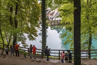 Last photos of the Blautopf in Blaubeuren in front of the popular excursion destination is closed