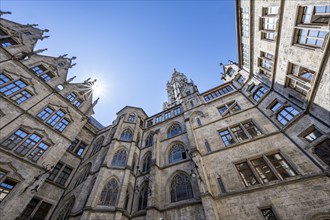 Inner courtyard, Sonnenstern, New Town Hall, Munich, Bavaria, Germany, Europe