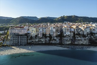 Tropea from a drone, Tyrrhenian Sea, Calabria, Italy, Europe