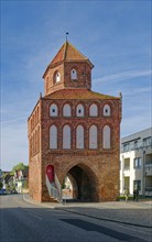 Rostock town gate built in 1290, amber town of Ribnitz-Damgarten, Fischland-Darß-Zingst peninsula,