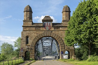 Cycle path, Old Harburg Elbe Bridge, Harburg, Hamburg, Germany, Europe