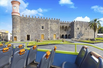 Central plaza in historic centre and colorful colonial architecture of Cuernavaca in Mexico Morelos