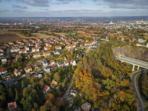 Dresden Plauen, Plauenscher Grund, Dölzschen, aerial view Dresden, Dresden, Saxony, Germany, Europe