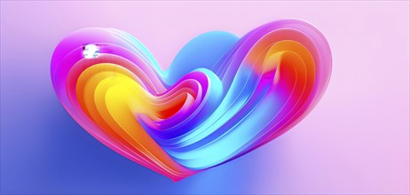 Minimalist heart shape pulsing with vibrant colors, softly expanding and contracting to evoke