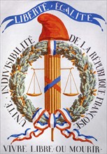 Liberté égalité and Vivre Libre ou Mourir, Live Freely or Die, motto of the French Revolution on