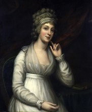 Mrs Joshua Johnson, c. 1840, Historic, digitally restored reproduction from a 19th century