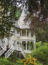 Traditional hotel Mundal, village Fjaerland at the Sognefjord, Norway, Europe