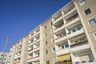 Old unrenovated prefabricated building, Rosa-Luxemburg-Allee, Hohenstücken, City of Brandenburg an