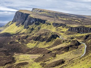 View of the Quiraing rock formations, Trotternish peninsula, Isle of Skye, Scotland, UK