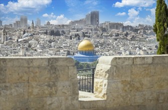 Jerusalem, Islamic shrine Dome of the Rock located in the Old City on Temple Mount