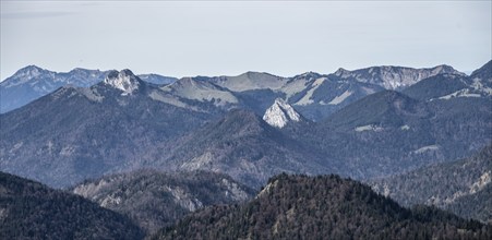 View of the foothills of the Mangfall mountains, from the Österreischischer Schinder, Bavarian