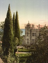 Vorontsov Palace in Alupka, Republic of Crimea, Ukraine, Russia, 1890, Historical, digitally