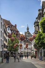 The pedestrianised Hussenstraße in the old town of Constance, district of Constance,