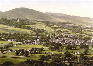 General view, Dollar, Scotland, Historical, digitally restored reproduction from a 19th century