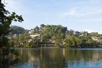 View of Kandy Lake, Kandy, Central Province, Sri Lanka, Asia