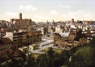 Ein Panorama vom Palatin, Rom, Italien / A panorama from the Palatine, Rome, Italy, Historic,