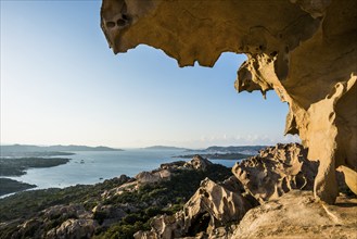 Bizarre granite rocks, Roccia dell Orso, sunset, Capo d'Orso, Palau, Costa Smeralda, Sardinia,