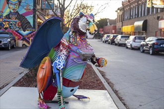 Detroit, Michigan - Alebrijes, or Mexican sculptures of mythical creatures, are on display in