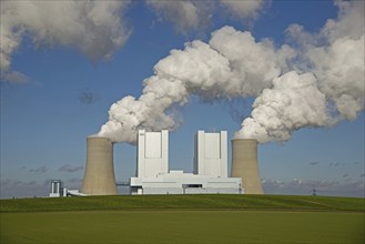 Neurath power plant, a base-load power plant operated by RWE PowerAG using lignite in