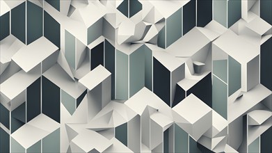 Minimalist abstract wallpaper illustration symbolizing architecture in simple geometric shapes, AI