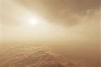 Aerial view of a sandstorm in the Sahara, Sahara dust, dust cloud, AI generated, AI generated, AI