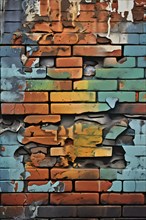 AI generated picture of an urban wall covered with graffiti