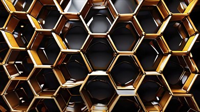 Abstract artwork based on the hexagonal patterns of a honeycomb highlighting efficient structural