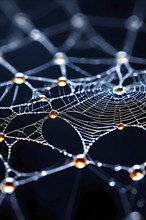 Network of interconnected shapes inspired by the structure of spider silk representing strength and