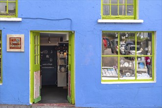 House facade in blue, Dingle, Dingle Peninsula, County Kerry, Republic of Ireland