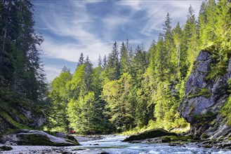 Rapids at the breakthrough of the river Ammer near Scheibum in Saulgrub, Bavaria, Germany, Europe