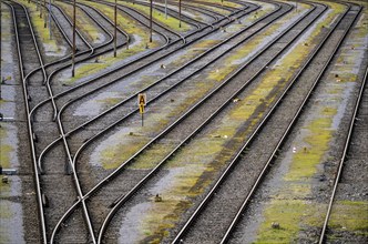 Track systems, shunting tracks, sidings, branches, the Mülheim-Styrum marshalling yard, on the