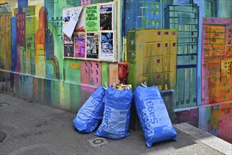 Roadside rubbish bags