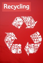 Large red recycling poster