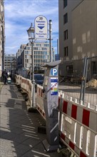 Parking machine at a roadworks site, Berlin, Germany, Europe