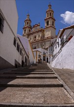 White village with La Encarnacion church on the Moorish hill, Olvera, Andalusia, Spain, Europe