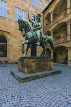 Equestrian statue of Count Eberhard im Bart, Eberhard I, Duke, bronze statue, public art, large