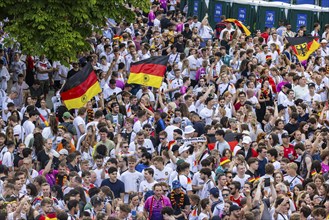 UEFA European Football Championship. Enthusiastic fans at the public viewing in the host city of