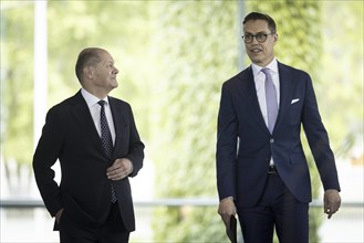 Olaf Scholz (SPD), Federal Chancellor, and Alexander Stubb, President of the Republic of Finland,